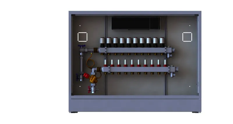 Danfoss Station UnoFloor Basic 10L 10 Heizkörper, links mit WMZ-Set, 230V