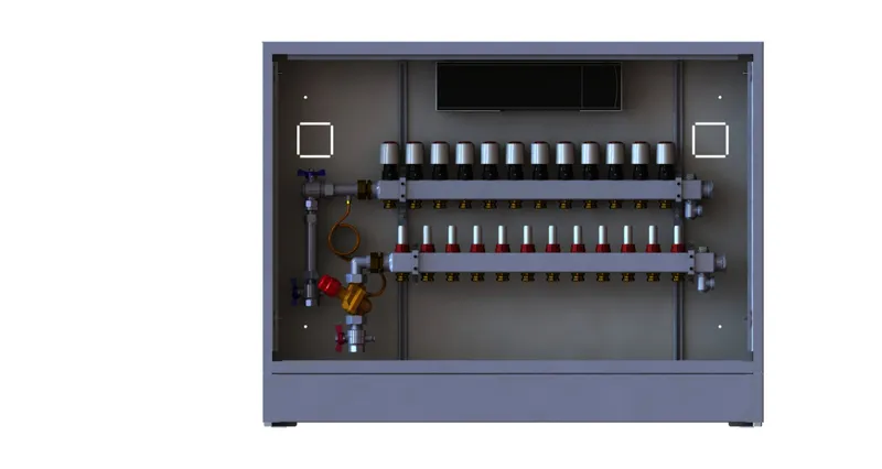 Danfoss Station UnoFloor Basic 12L 12 Heizkörper, links mit WMZ-Set, 230V