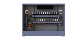 Danfoss Station UnoFloor Basic 12L 12 Heizkörper, links mit WMZ-Set, 230V