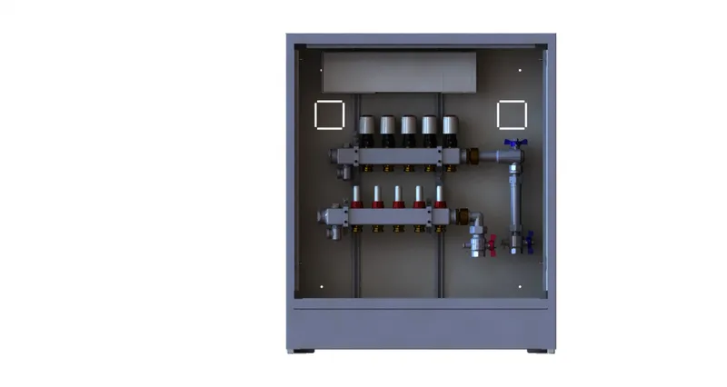 Danfoss Station UnoFloor Basic 5R 5 Heizkörper, rechts mit WMZ-Set, 230V