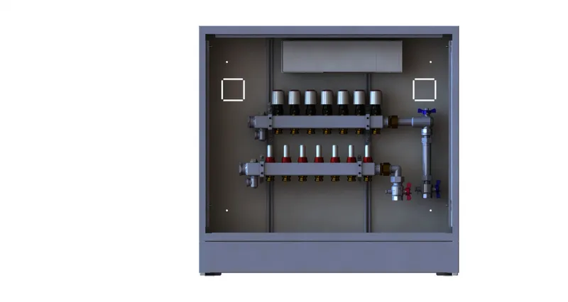 Danfoss Station UnoFloor Basic 7R 7 Heizkörper, rechts mit WMZ-Set, 230V