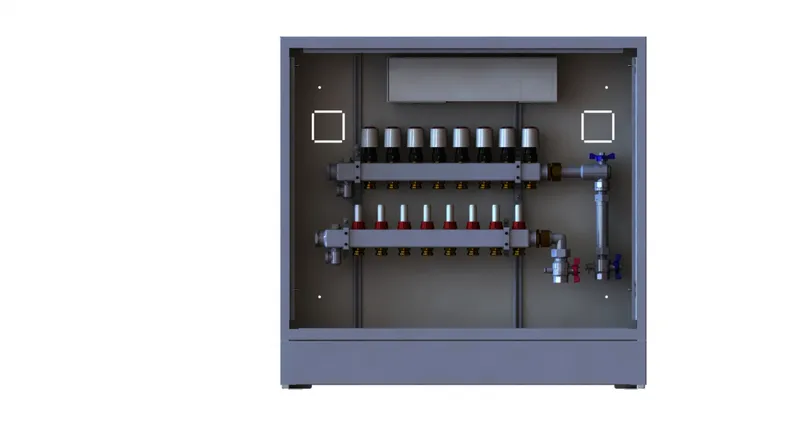 Danfoss Station UnoFloor Basic 8R 8 Heizkörper, rechts mit WMZ-Set, 230V