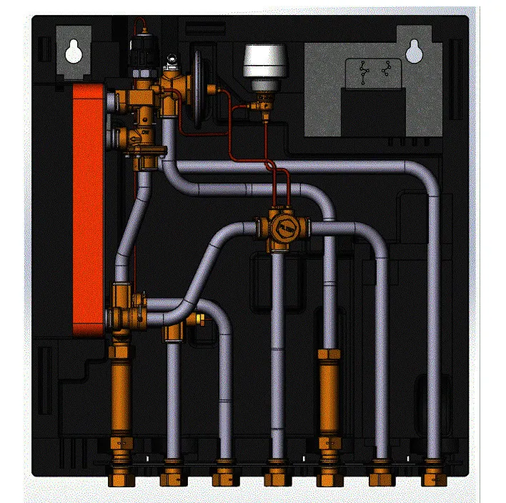 Danfoss Wohnungsstation Evoflat FSS 3 E HT-Heizung, 51kW, Dämmhaube