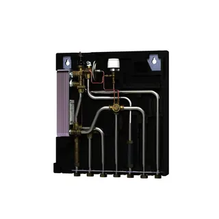 Danfoss Wohnungsstation Evoflat FSS 3 HT-Heizung, 55kW, Dämmhaube