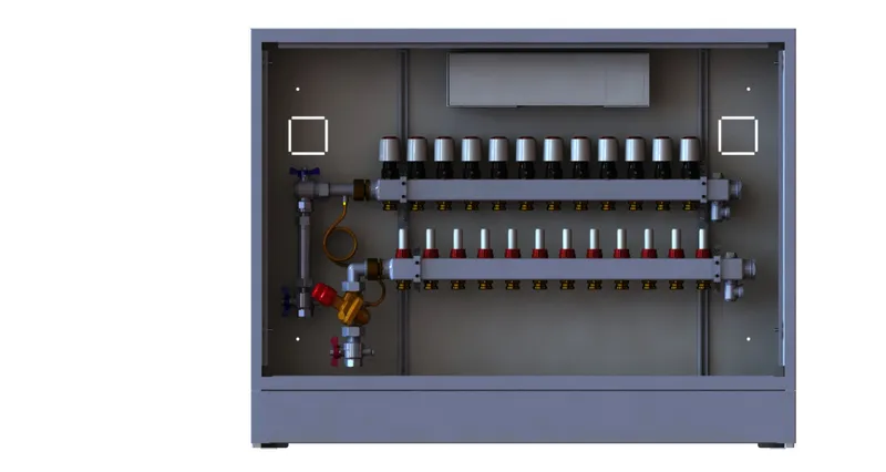 Danfoss Station UnoFloor Comfort 12L 12 Heizkörper, links mit AB-PM-Set, 230V