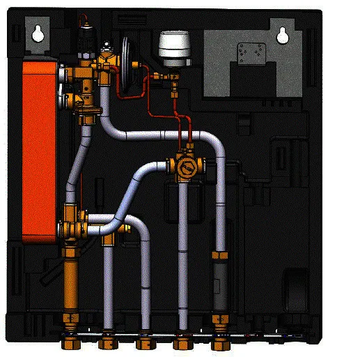 Danfoss Wohnungsstation Evoflat WSS 1 E ohne Heizung, 43kW, Dämmhaube