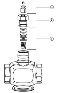 Resideo Dreiwegeventil XI Messing, PN16, Innengewinde DN50, KVS40 – Bild 5