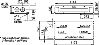 Helios KWL 220 D R KWL-Deckengerät rechts mit WRG – Bild 2