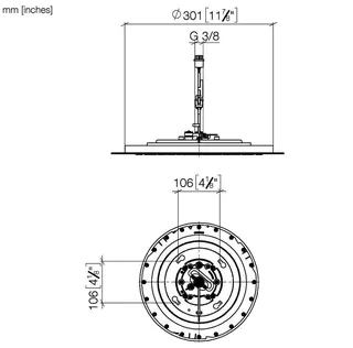 Dornbracht RB SERIENSPEZIFISCH 28034970 300 mm Messing gebürstet (23kt Gold) – Bild 3
