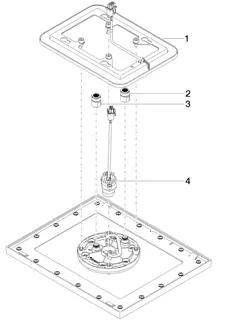 Dornbracht RB für Deckeneinbau SERIENSPEZIFISCH 28044980 300 x 240 mm Platin gebürstet – Bild 4