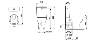 Laufen Tiefspül-WCKombi LUA 650x360x420 Abg. waagr./senkr. weiß – Bild 2