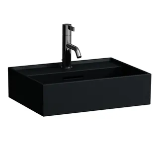 Aufsatz-HWB K-LAUFEN 340x450x140 1 Hahnloch mit Überlauf Standardablauf graphit matt