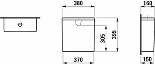 Spülkasten K-LAUFEN 160x380x395 Wasserans hinten schwarz glänzend – Bild 2