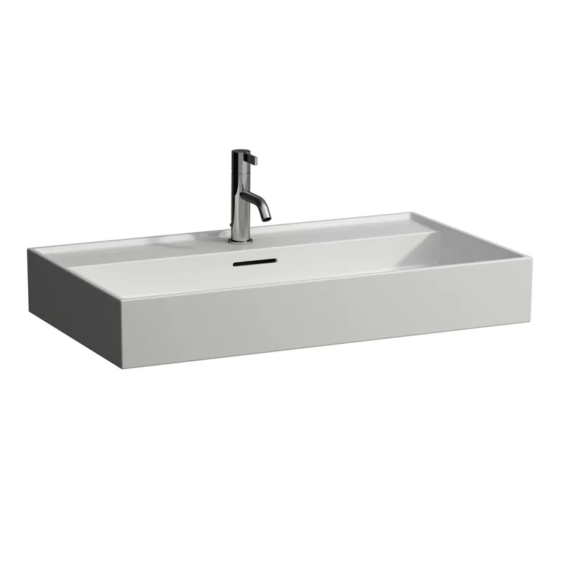 Aufsatz-Waschtisch K-LAUFEN 460x800x145 1 Hahnloch mit Überlauf Standardablauf weiß matt