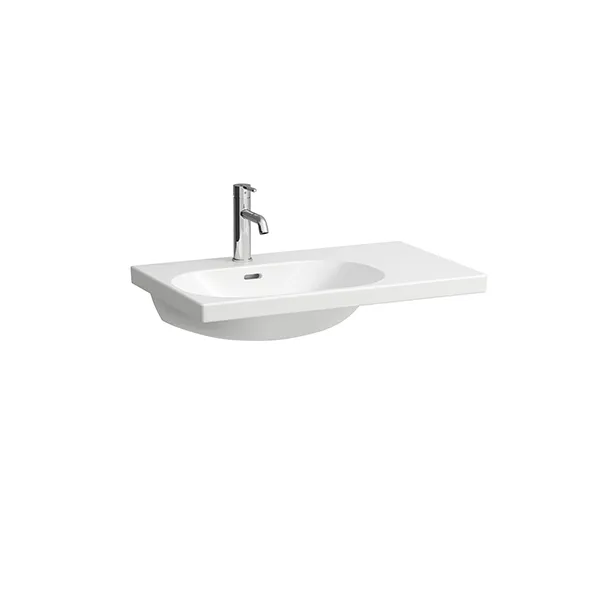 Laufen Waschtisch LUA 460x750x180 asym. Becken links 1 Hahnloch mit Überlauf weiß