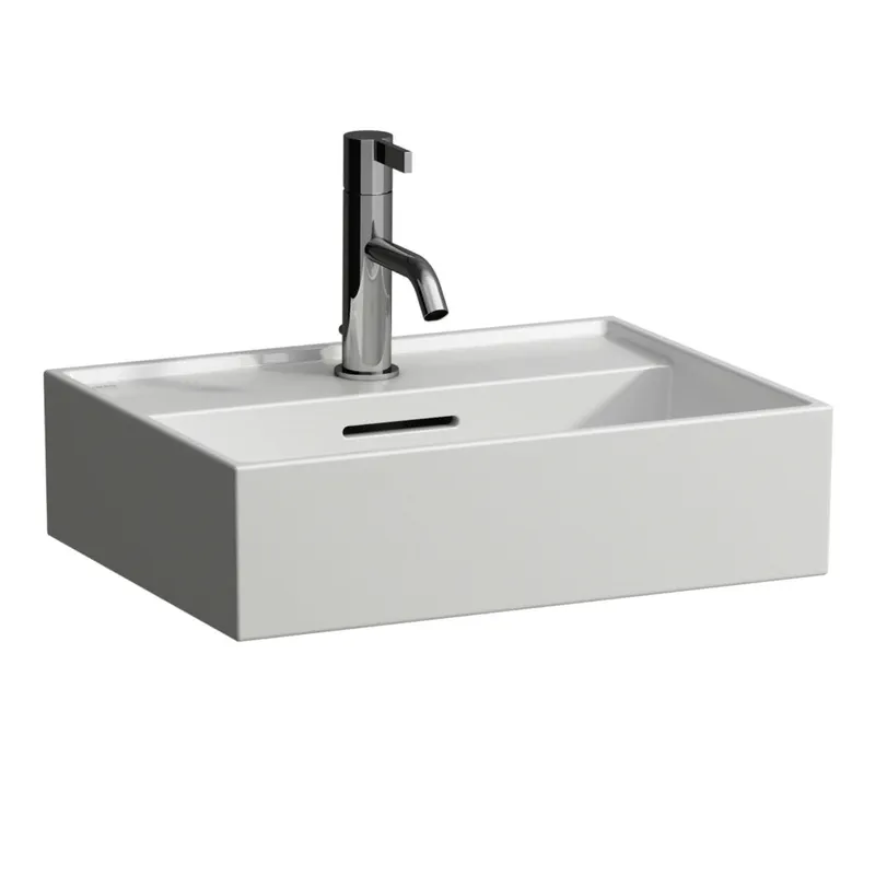 HWB K-LAUFEN 340x450x140 1 Hahnloch mit Überlauf Standardablauf weiß
