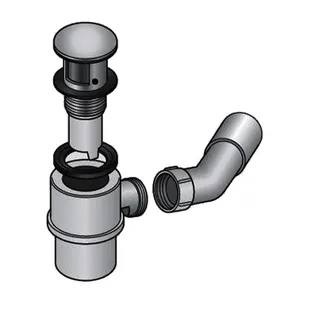Laufen Klick-Klack Ablaufventil m.Abdeckung und Siphon für Badewanne chrom
