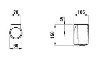 Laufen WC-BG+Klosettbürste VAL 105x90x150 Saphirkeramik weiß matt – Bild 2