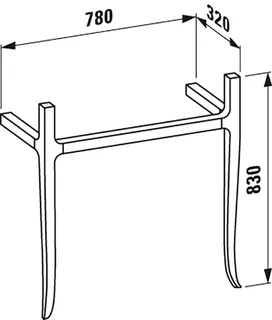 Laufen Waschtisch-Gestell THENEWCLASSIC 320x780x830 bodenstehend walnuss – Bild 2