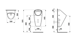 Laufen Absaugeurinal CAPRINO PLUS spülrandlo s 350x320x645 ohne Steuerung LCC weiß – Bild 2