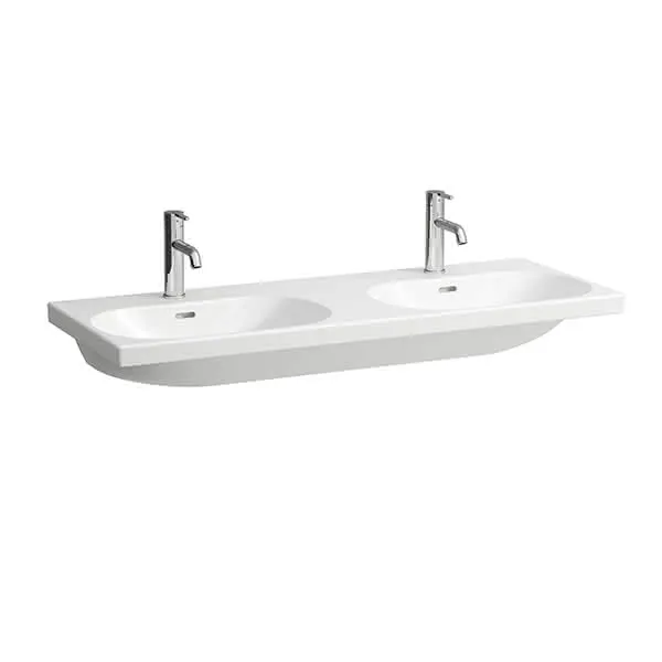 Laufen DWT LUA 460x1200x180 1 Hahnloch mit Überlauf weiß