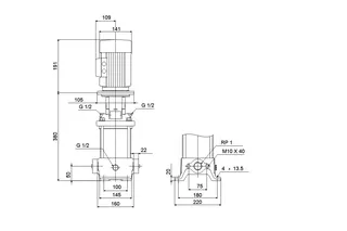GRUNDFOS Vertikale Kreiselpumpe CR5-18 A-A-A-E-HQQE 400V 3kW – Bild 2