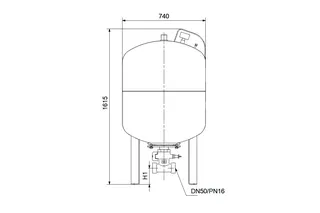GRUNDFOS Zubehör für Druckerhöhungsanl. Membran-Druckkessel DT5-200 PN16 DN50 – Bild 2