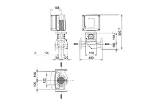 GRUNDFOS Elektr. ger. Trockenläuferpumpe TPE2_80-120-N-AI-F-A-BQQE PN6 3x400V – Bild 2