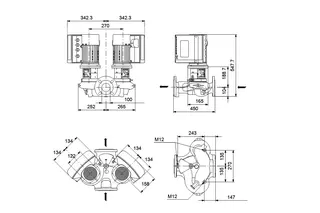 GRUNDFOS Elektr. ger. Trockenläuferpumpe TPE2D40-240-N-A-F-A-BQQE PN6/10 3x400V – Bild 2