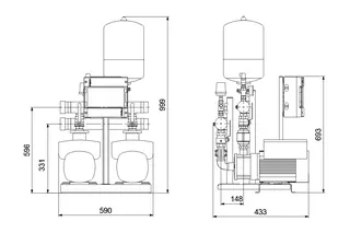 GRUNDFOS Druckerhöhungsanlage Hydro Multi-E 2CME5-5 PN10 400V 2,2kW – Bild 2