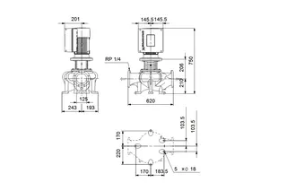 GRUNDFOS Elektr. ger. Trockenläuferpumpe TPE 150-280/4 S-A-F-A-BQQE-QWA – Bild 2