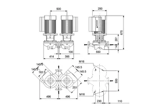 GRUNDFOS Elektr. ger. Trockenläuferpumpe TPED80-210/2-S-A-F-A-BQQE PN16 3x400V – Bild 2