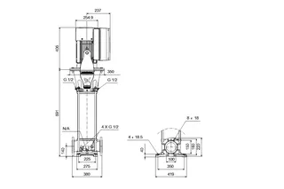 GRUNDFOS Vertikale Kreiselpumpe CRE 95-2-2 A-F-A-E-HQQE 3x440V 18,5kW – Bild 2