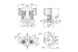 GRUNDFOS Elektr. ger. Trockenläuferpumpe TPE2D80-120-N-A-F-A-BQQE PN10 3x400V – Bild 2