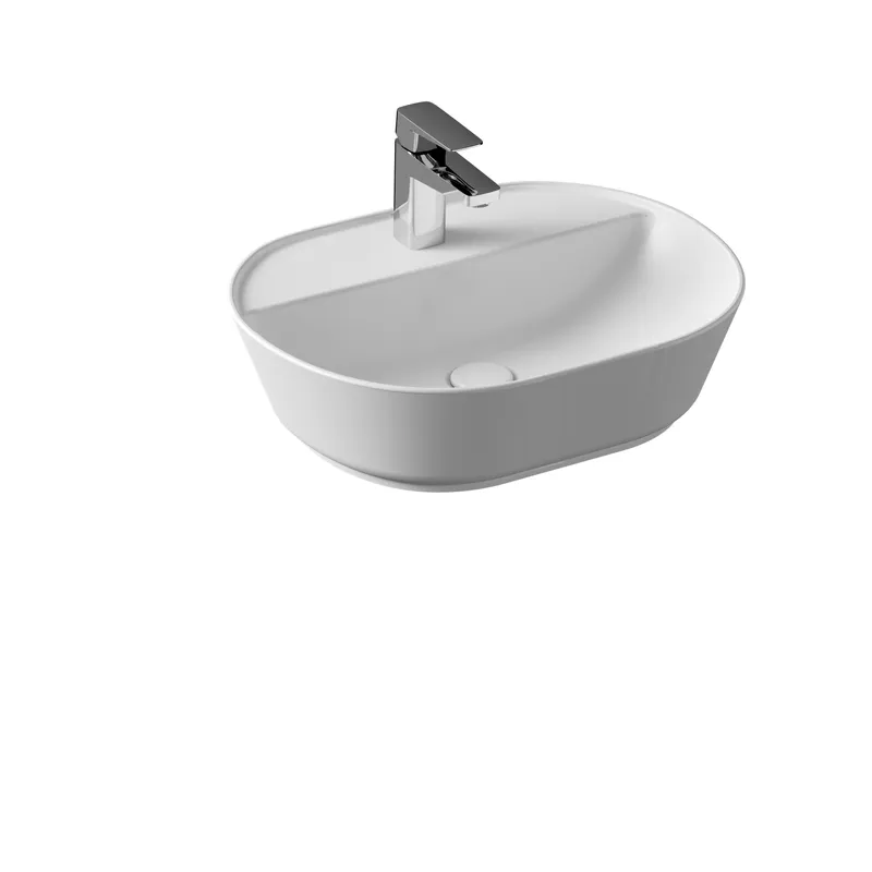 VitrA Aufsatzwaschtisch Geo oval 545x430 mm geschliffen Hahnloch Edelweiß