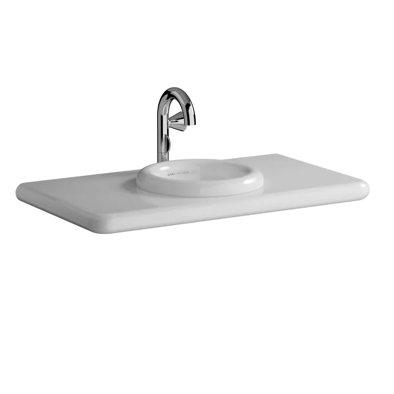 VitrA Konsolenplatte Liquid Breite 1000 mm Waschtisch-Ausschnitt Hahnlo. Keramik Weiß HG VC