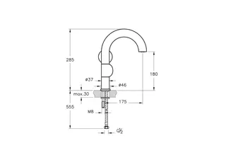 VitrA Einhebel-Waschtischmischer Liquid Einlochmont. h: 285 mm Rechtshänd. Chrom – Bild 2
