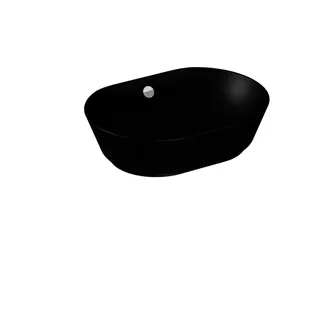 VitrA Aufsatzschale Geo oval 545 x 400 mm geschliffen Überlaufloch Schwarz Matt