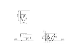 T-Stand-WC VitrA Flush 2.0 Sento Abgang waagerecht Weiß Hochglanz – Bild 2