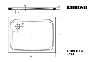 Kaldewei Duschwanne SUPERPLAN CLASSIC Mod.402-5,750x 1000mm,alpwe,AS,Wt extrafl. – Bild 3