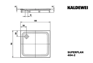Kaldewei Duschwanne SUPERPLAN CLASSIC Mod.404-2,900x 1000mm,alpwe,PEFF,AS,m. Waschtisch – Bild 3