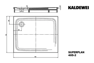 Kaldewei Duschwanne SUPERPLAN CLASSIC Mod.405-2,900x 1100mm,alpwe,PEFF,AS,m. Waschtisch – Bild 3