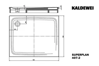 Kaldewei Duschwanne SUPERPLAN CLASSIC Mod.407-2,1000x 1200mm,alpwe,PEFF,AS,m. Waschtisch – Bild 3