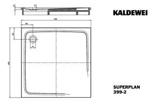 Kaldewei Duschwanne SUPERPLAN CLASSIC Mod.399-2,1200x 1200mm,alpwe,PEFF,AS,m. Waschtisch – Bild 3