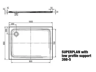 Kaldewei Duschwanne SUPERPLAN CLASSIC Mod.398-5,800x 1000mm,alpwe,AS,Wt extrafl. – Bild 3