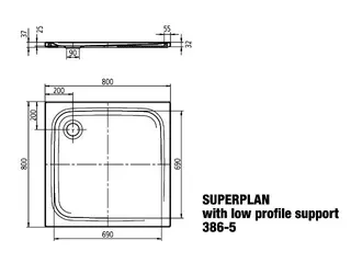 Kaldewei Duschwanne SUPERPLAN CLASSIC Mod.386-5,800x 800mm,alpwe,AS,Wt extrafl. – Bild 3