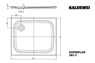 Kaldewei Duschwanne SUPERPLAN CLASSIC Mod.387-1,750x 900mm,pergamon – Bild 3