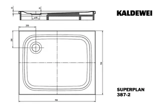 Kaldewei Duschwanne SUPERPLAN CLASSIC Mod.387-2,750x 900mm,alpwe,PEFF,AS,m. Waschtisch – Bild 3