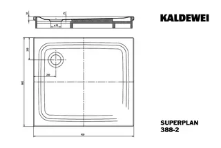Kaldewei Duschwanne SUPERPLAN CLASSIC Mod.388-2,800x 900mm,alpwe,PEFF,AS,m. Waschtisch – Bild 3