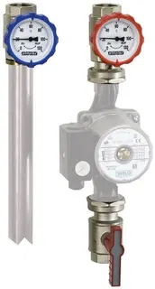 FL Pumpen-Arm.gruppe 3tlg. Thermom.gr. DN25 G1i PN16 MS vern. m. ÜM